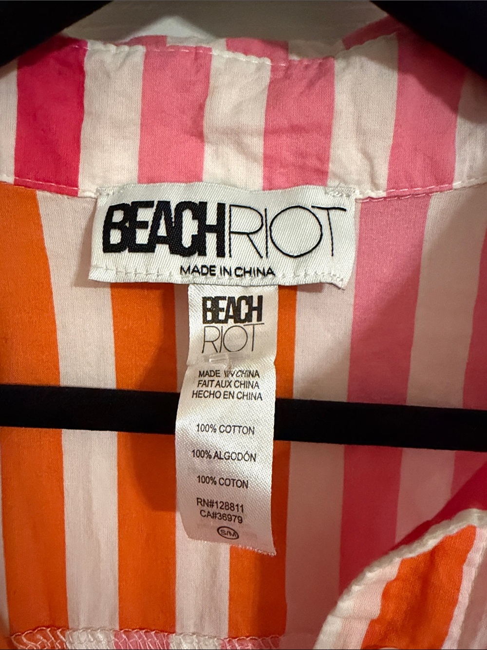 Beach Riot Alexa Sunset Stripes Button Down Cover Up Shirt - Picture 2 of 3